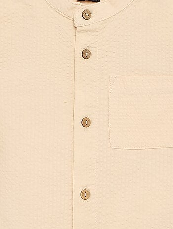 Chemise à manches courtes en seersucker