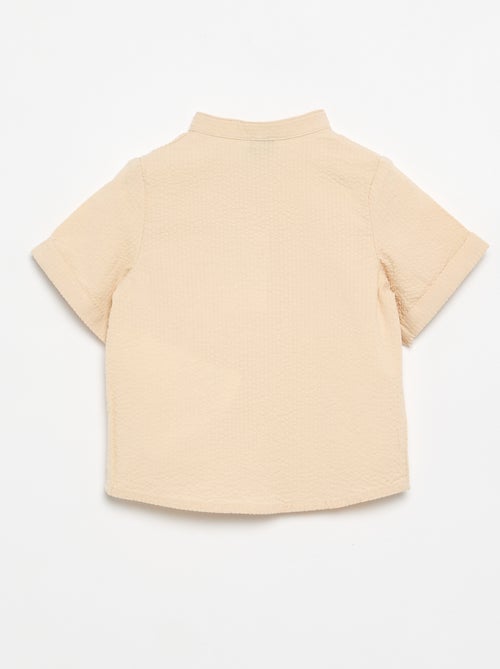 Chemise à manches courtes en seersucker - Kiabi
