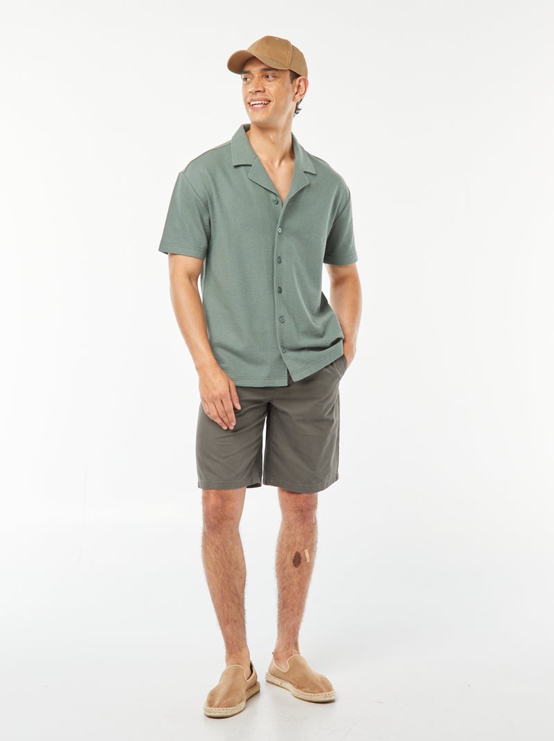 Chemise à manches courtes et col polo VERT - Kiabi