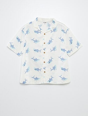 Chemise à manches courtes et col pyjama avec imprimé