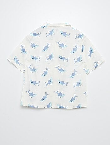 Chemise à manches courtes et col pyjama avec imprimé
