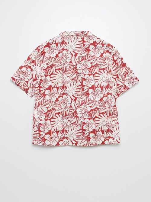 Chemise à manches courtes et col pyjama avec imprimé - Kiabi
