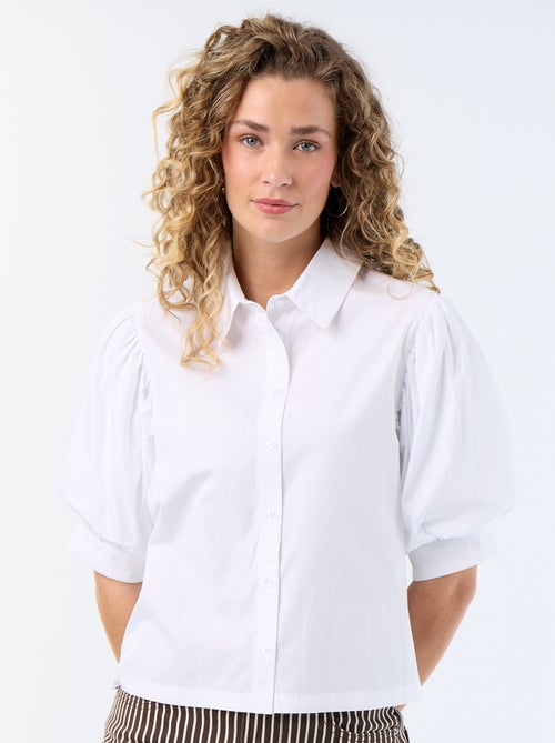 Chemise à manches courtes forme ballon - Kiabi