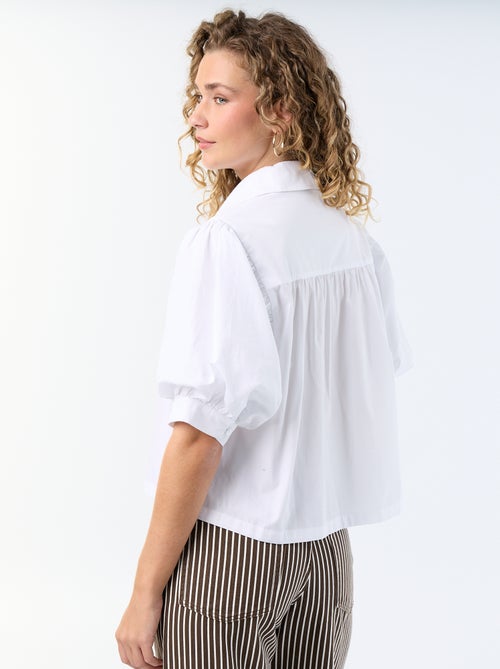 Chemise à manches courtes forme ballon - Kiabi