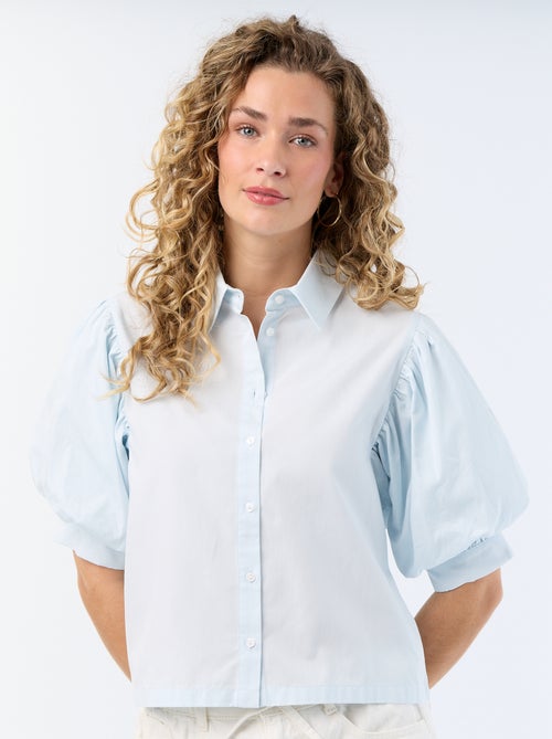 Chemise à manches courtes forme ballon - Kiabi