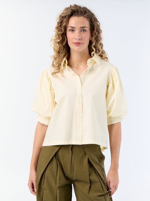 Chemise à manches courtes forme ballon - Kiabi