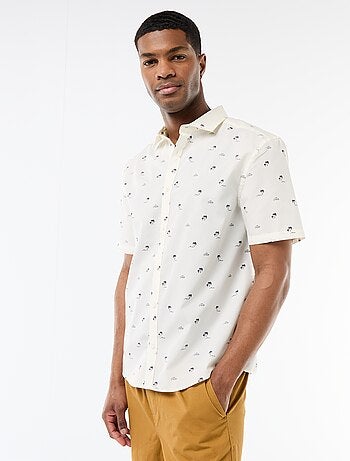 Chemise à manches courtes ouverture boutonnée