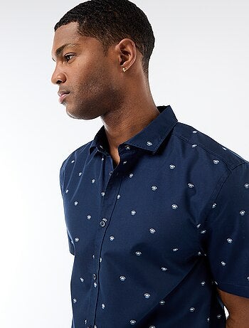 Chemise à manches courtes ouverture boutonnée