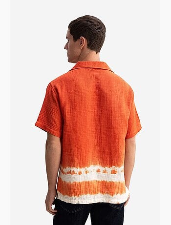 Chemise à manches courtes pour homme , motif tie-dye, fermeture boutonnée giesto
