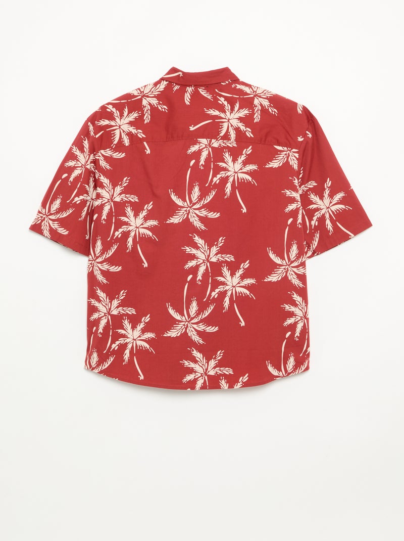 Chemise à manches courtes Rouge - Kiabi