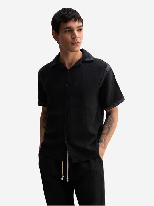 Chemise à manches courtes texturée en coton giesto - Kiabi