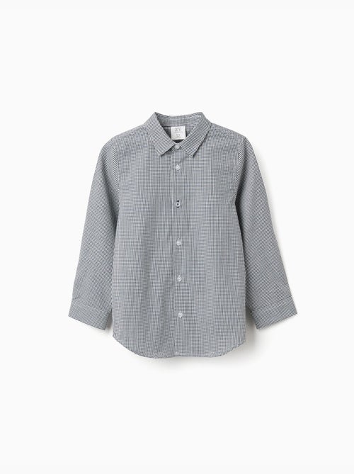 Chemise à manches longues à motif vichy - Kiabi