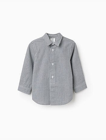 Chemise à manches longues à motif vichy