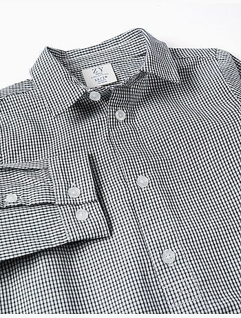 Chemise à manches longues à motif vichy