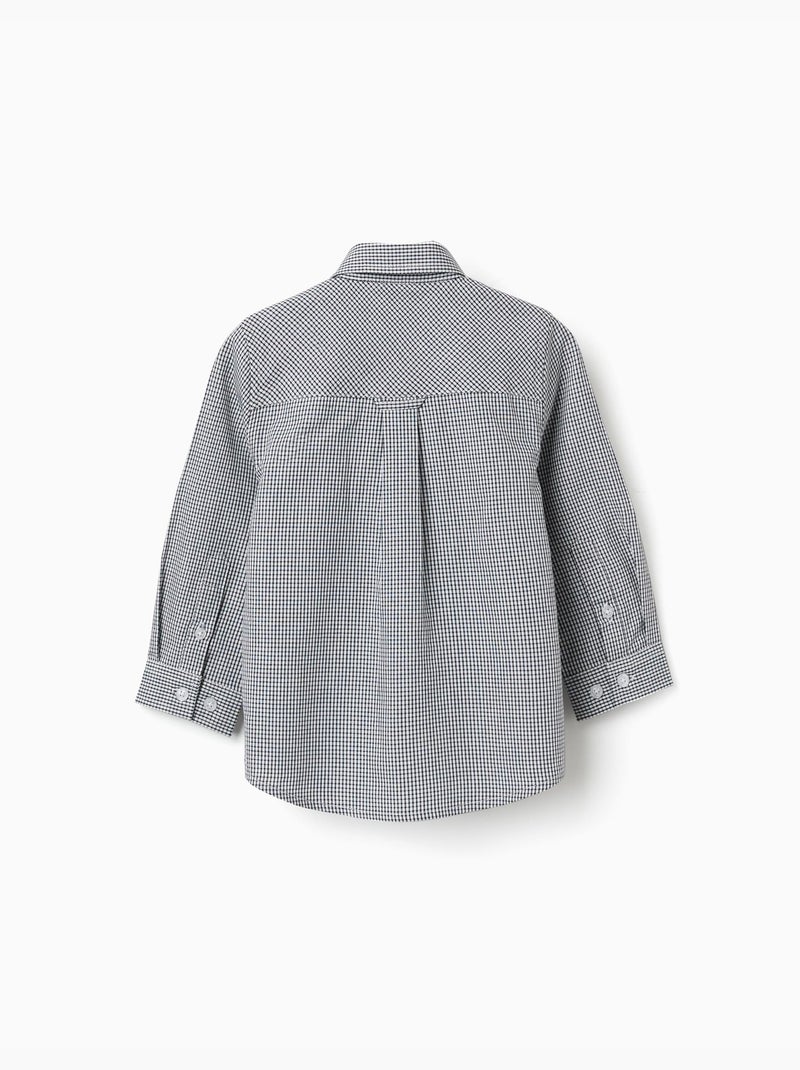 Chemise à manches longues à motif vichy Bleu foncé - Kiabi