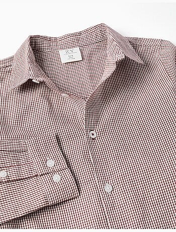 Chemise à manches longues à motif vichy