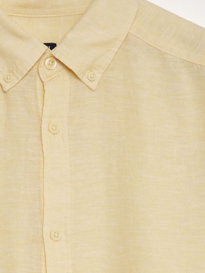Chemise droite pur coton - Jaune - Kiabi - 18.00€