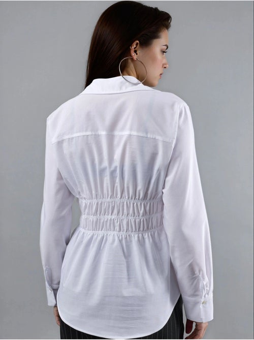 Chemise à manches longues boutonnée en popeline busem - Kiabi