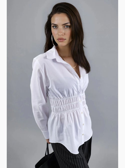 Chemise à manches longues boutonnée en popeline busem - Kiabi