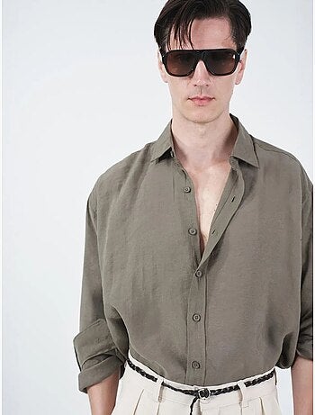 Chemise à manches longues boutonnée oversize giesto
