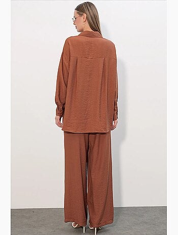 Chemise à manches longues boutonnée texturée bdart