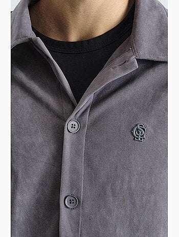 Chemise à manches longues brodée, coupe classique giesto
