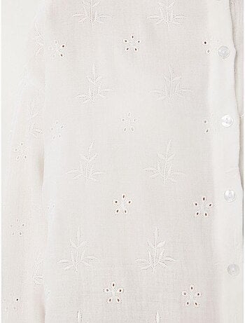 Chemise à manches longues brodée texturée avec fermeture boutonnée istanbul
