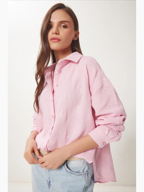 Chemise à manches longues brodée texturée avec fermeture boutonnée istanbul - Kiabi Chemise à manches longues brodée texturée avec fermeture boutonnée istanbul - Kiabi