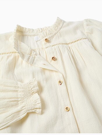 Chemise à manches longues en coton avec volants