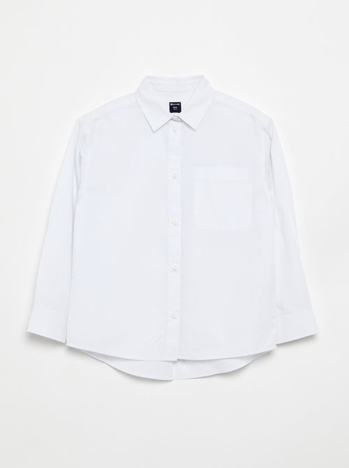 Chemise à manches longues en coton - Kiabi