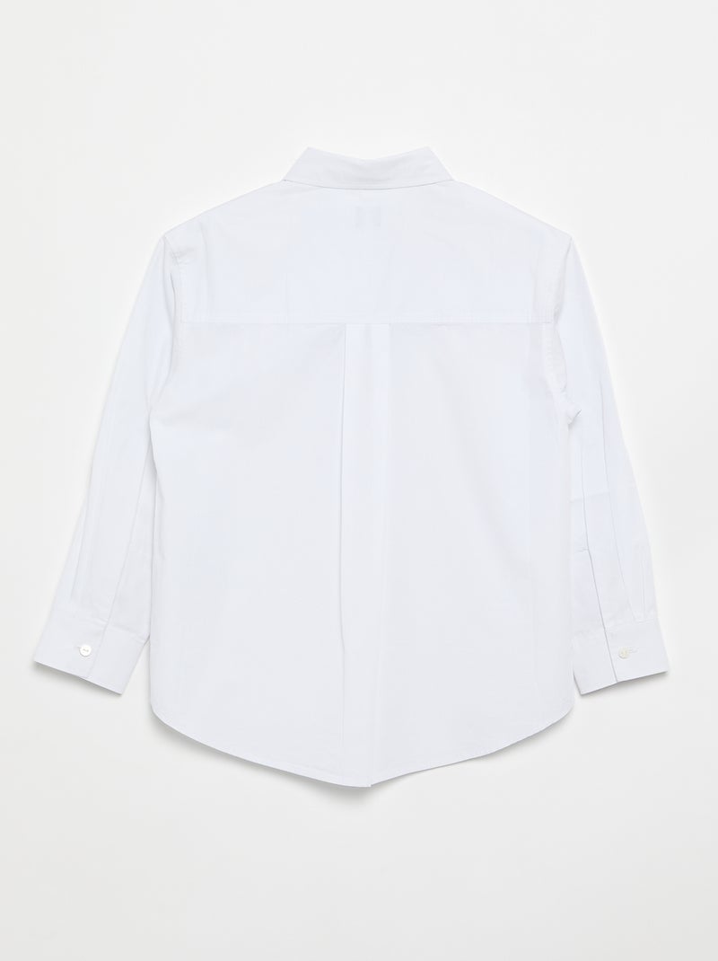 Chemise à manches longues en coton Blanc - Kiabi