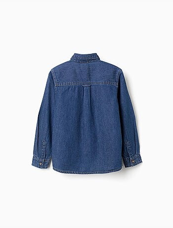 Chemise à manches longues en jean avec poche poitrine