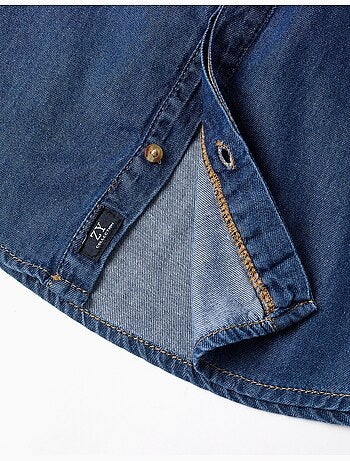 Chemise à manches longues en jean avec poche poitrine