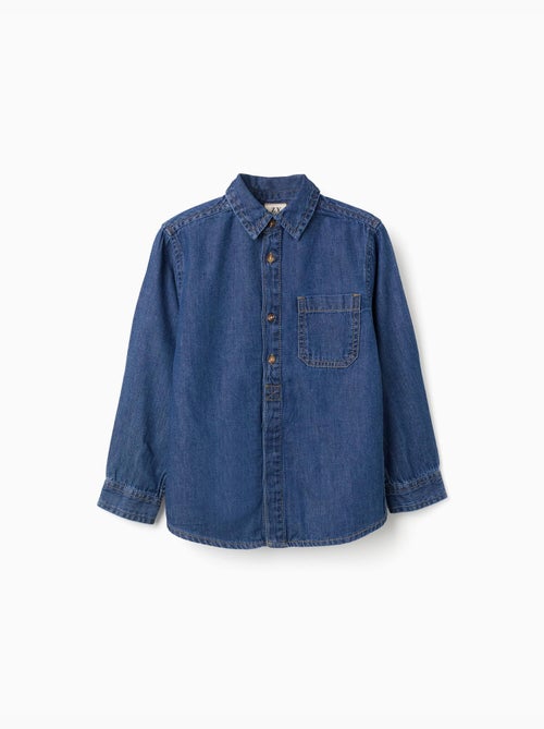 Chemise à manches longues en jean avec poche poitrine - Kiabi Chemise à manches longues en jean avec poche poitrine - Kiabi
