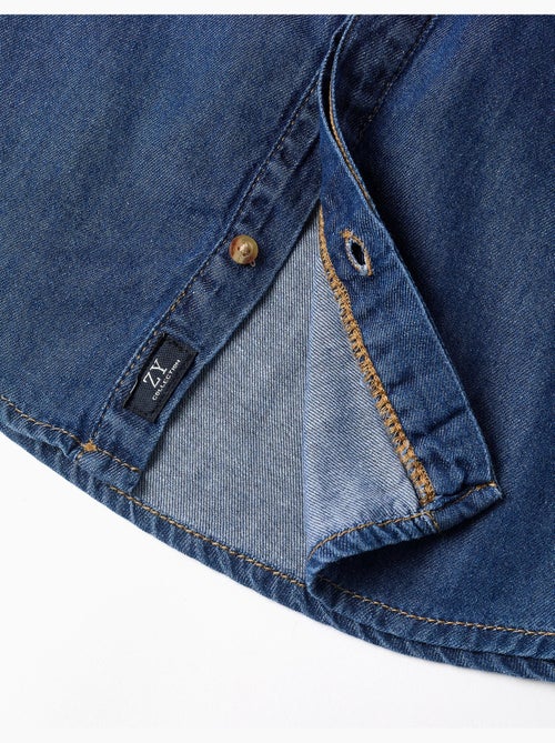 Chemise à manches longues en jean avec poche poitrine - Kiabi Chemise à manches longues en jean avec poche poitrine - Kiabi