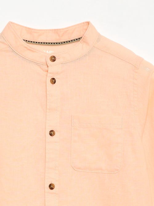 Chemise à manches longues en lin et coton - Kiabi