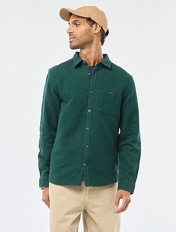 Chemise à manches longues en matière gaufrée