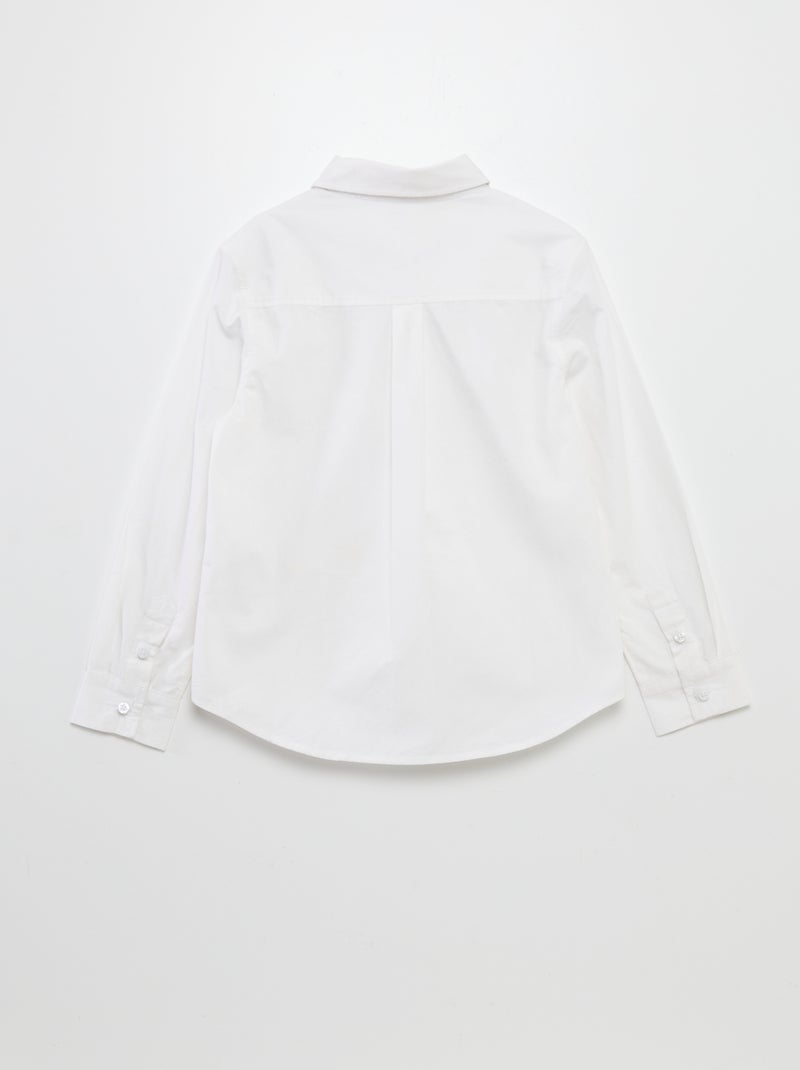 Chemise à manches longues en popeline - collection facile à enfiler Blanc - Kiabi