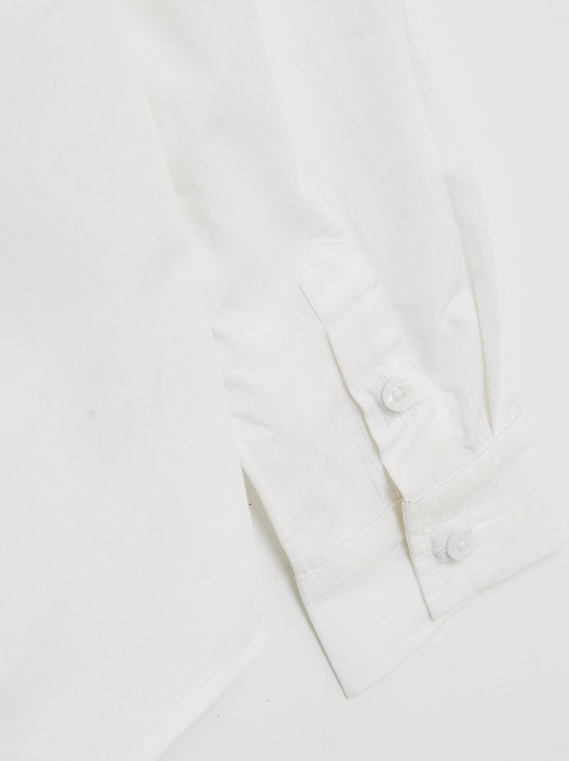 Chemise à manches longues en popeline - collection facile à enfiler Blanc - Kiabi