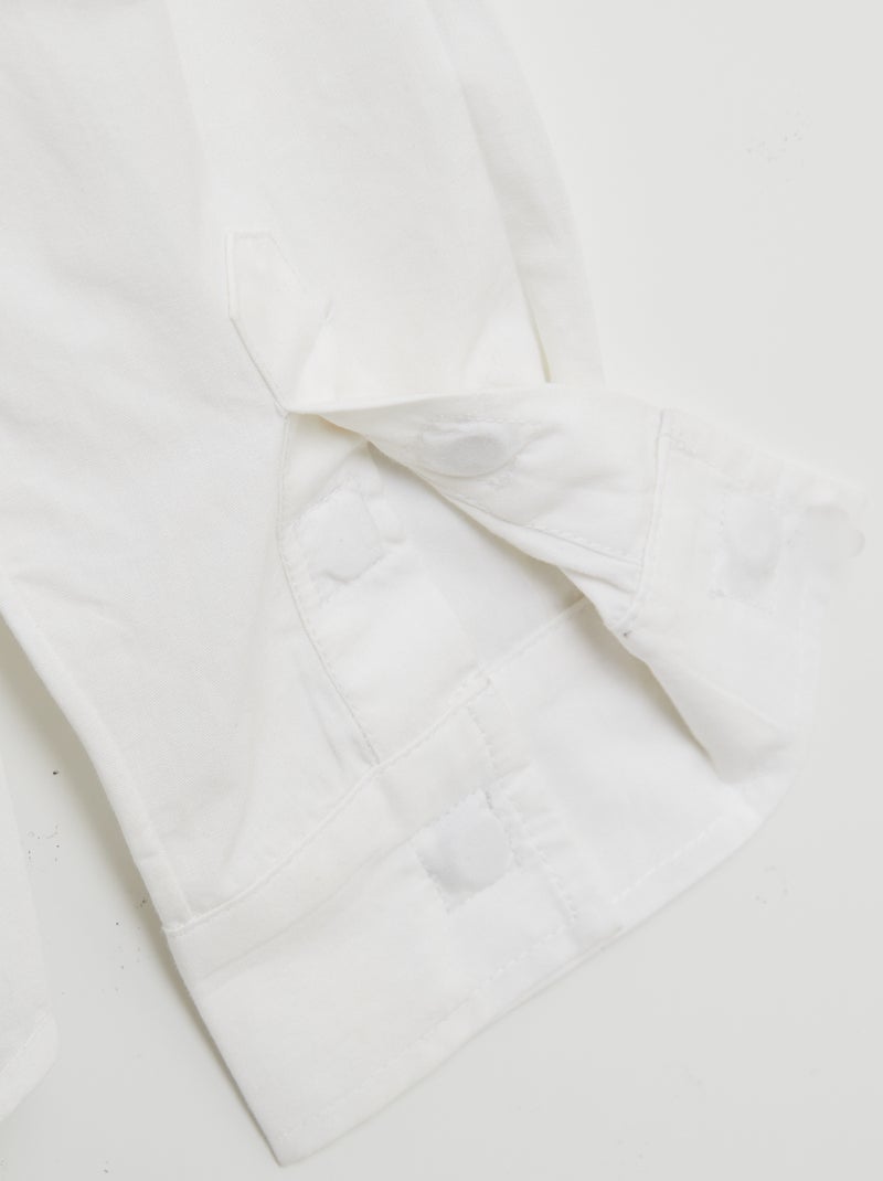 Chemise à manches longues en popeline - collection facile à enfiler Blanc - Kiabi