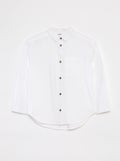 Chemise à manches longues en popeline blanc - Kiabi