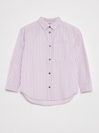 Chemise à manches longues en popeline