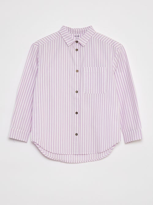 Chemise à manches longues en popeline - Kiabi