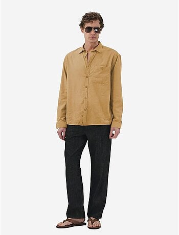Chemise à manches longues en popeline de coton giesto