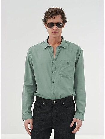 Chemise à manches longues en popeline de coton giesto