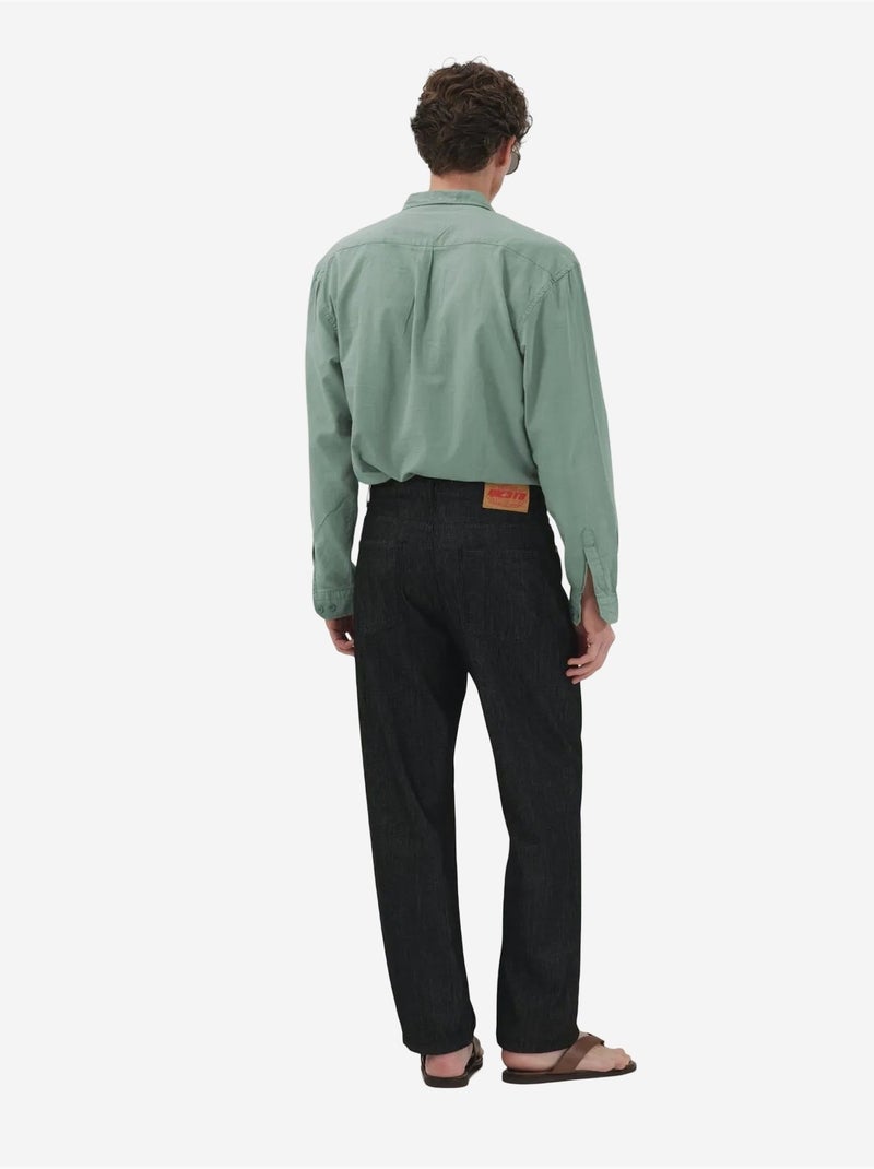 Chemise à manches longues en popeline de coton giesto Vert pastel - Kiabi