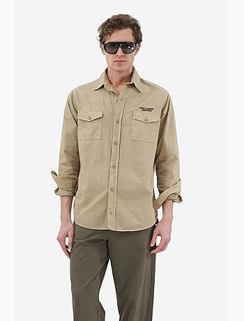Chemise à manches longues en popeline de coton pour homme giesto