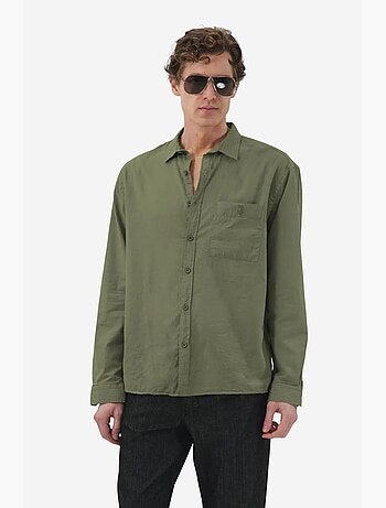 Chemise à manches longues en popeline de coton pour homme giesto