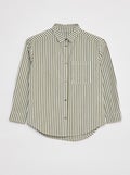 Chemise à manches longues en popeline KAKI - Kiabi