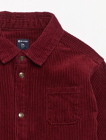 Chemise à manches longues en velours côtelé